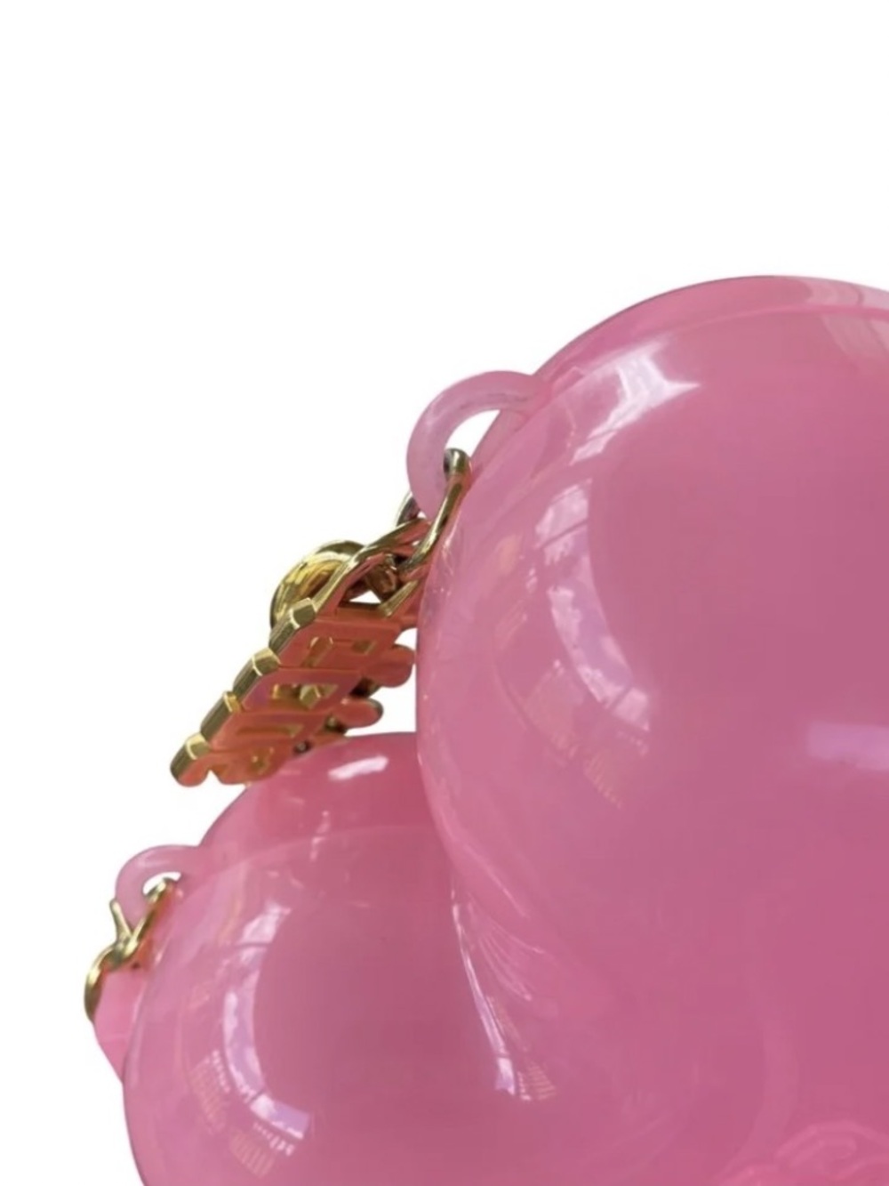 **SUPER RARE/ HTF** GCDS Pink Acrylic Hard Case Bag w/ Gold Hardware **EUC** - Picture 5 of 11